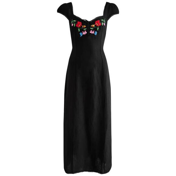 RIXO Tahlee Cap Sleeve Embroidered Dress in Bouquet Embroidery L - Picture 4 of 4